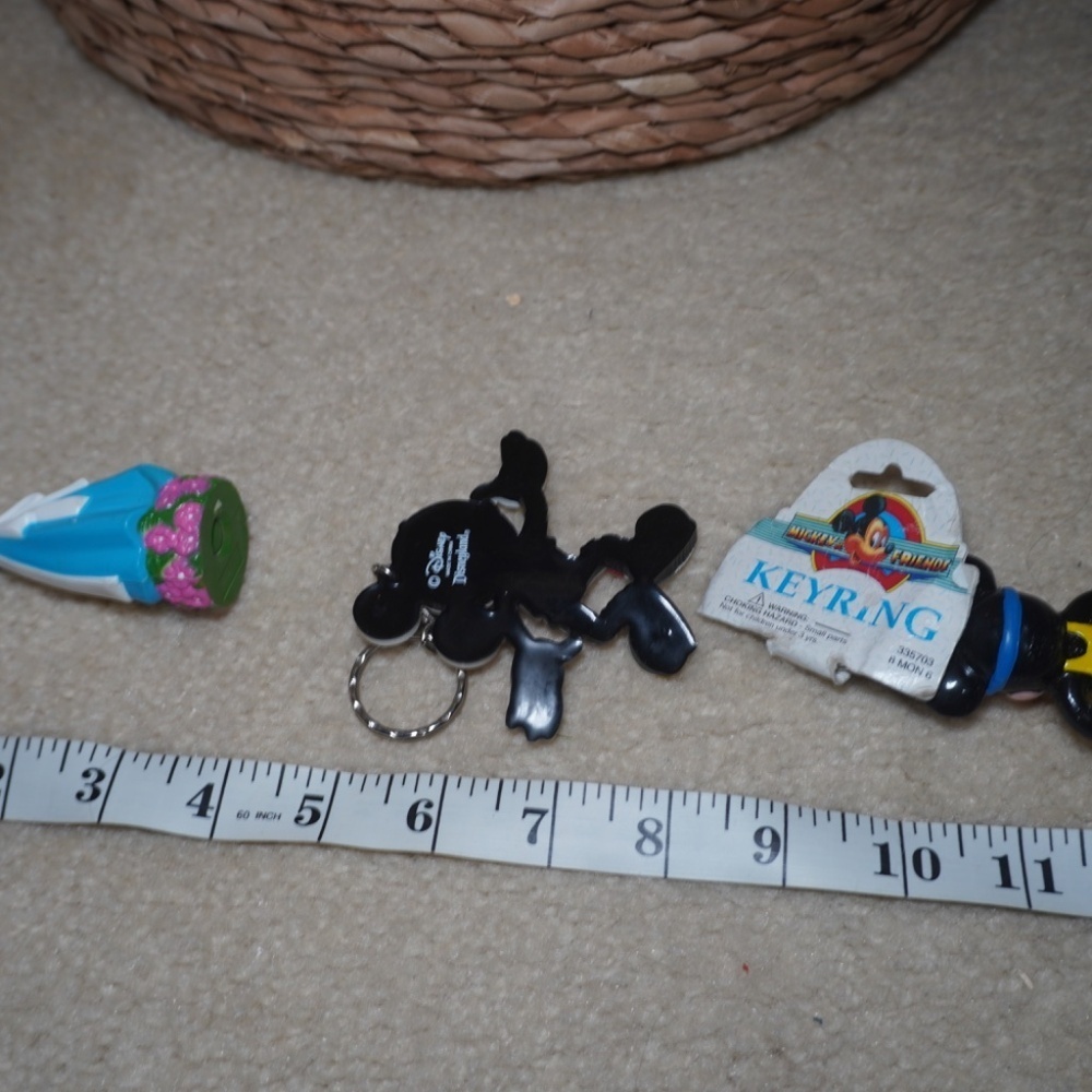 Disney Classic Vintage Bundle (3) 2 Mickey 1 Belle Key Chain Figurine - Picture 3 of 4
